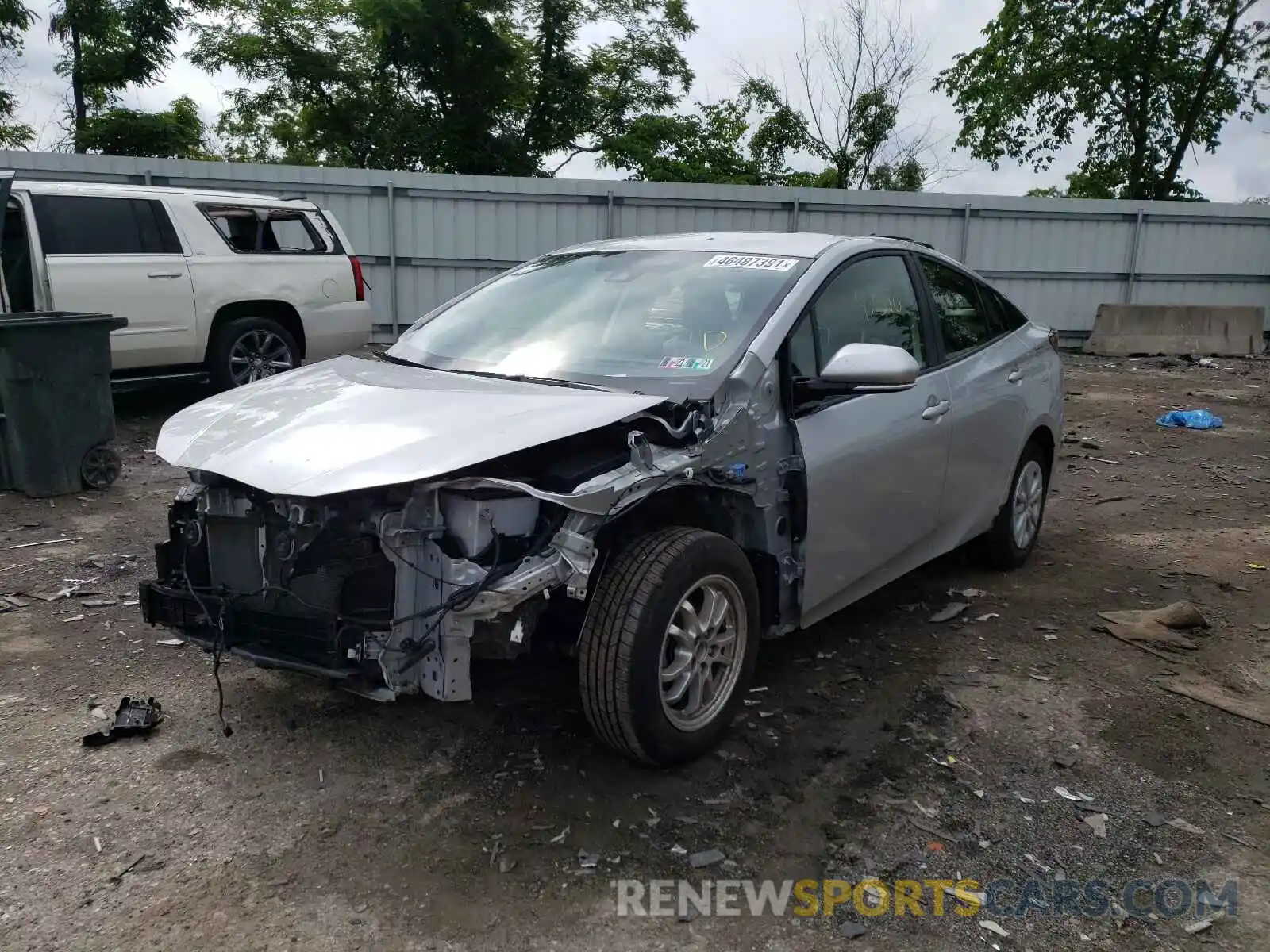 2 Photograph of a damaged car JTDKARFU4K3083857 TOYOTA PRIUS 2019