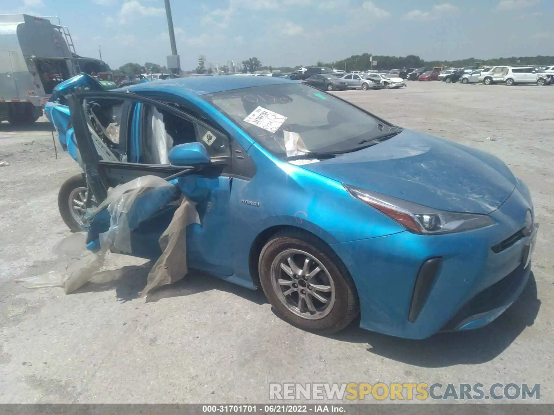 1 Photograph of a damaged car JTDKARFU4K3087696 TOYOTA PRIUS 2019