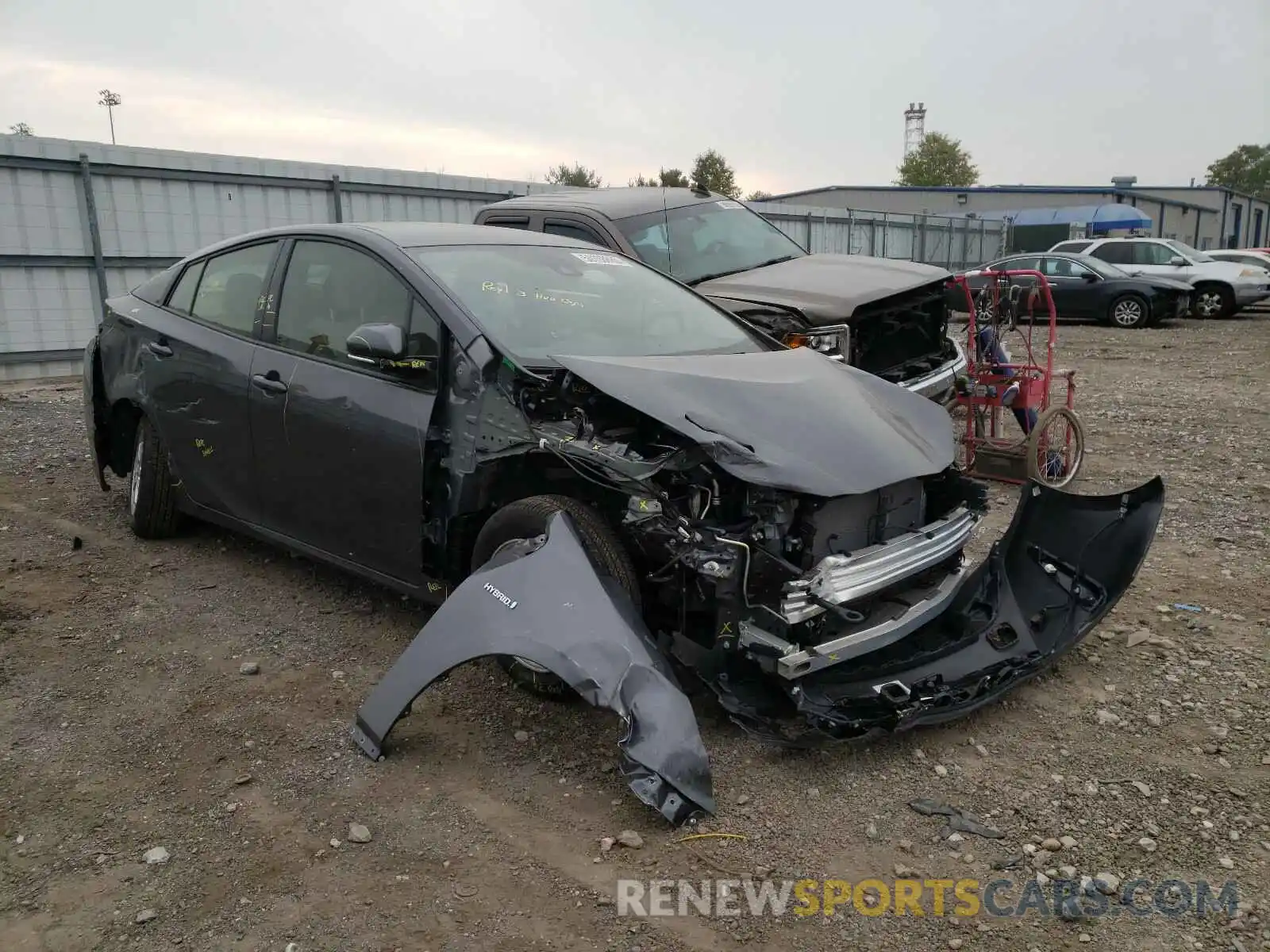 1 Photograph of a damaged car JTDKARFU4K3090386 TOYOTA PRIUS 2019