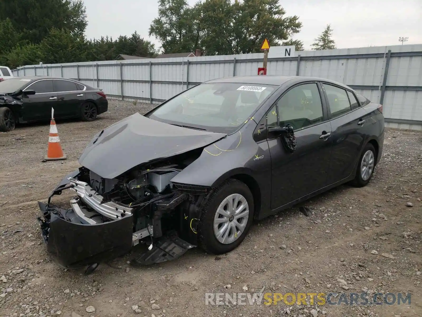 2 Photograph of a damaged car JTDKARFU4K3090386 TOYOTA PRIUS 2019