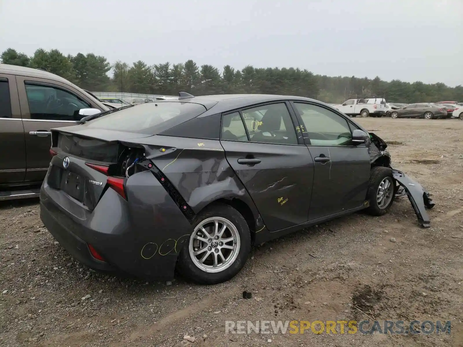 4 Photograph of a damaged car JTDKARFU4K3090386 TOYOTA PRIUS 2019