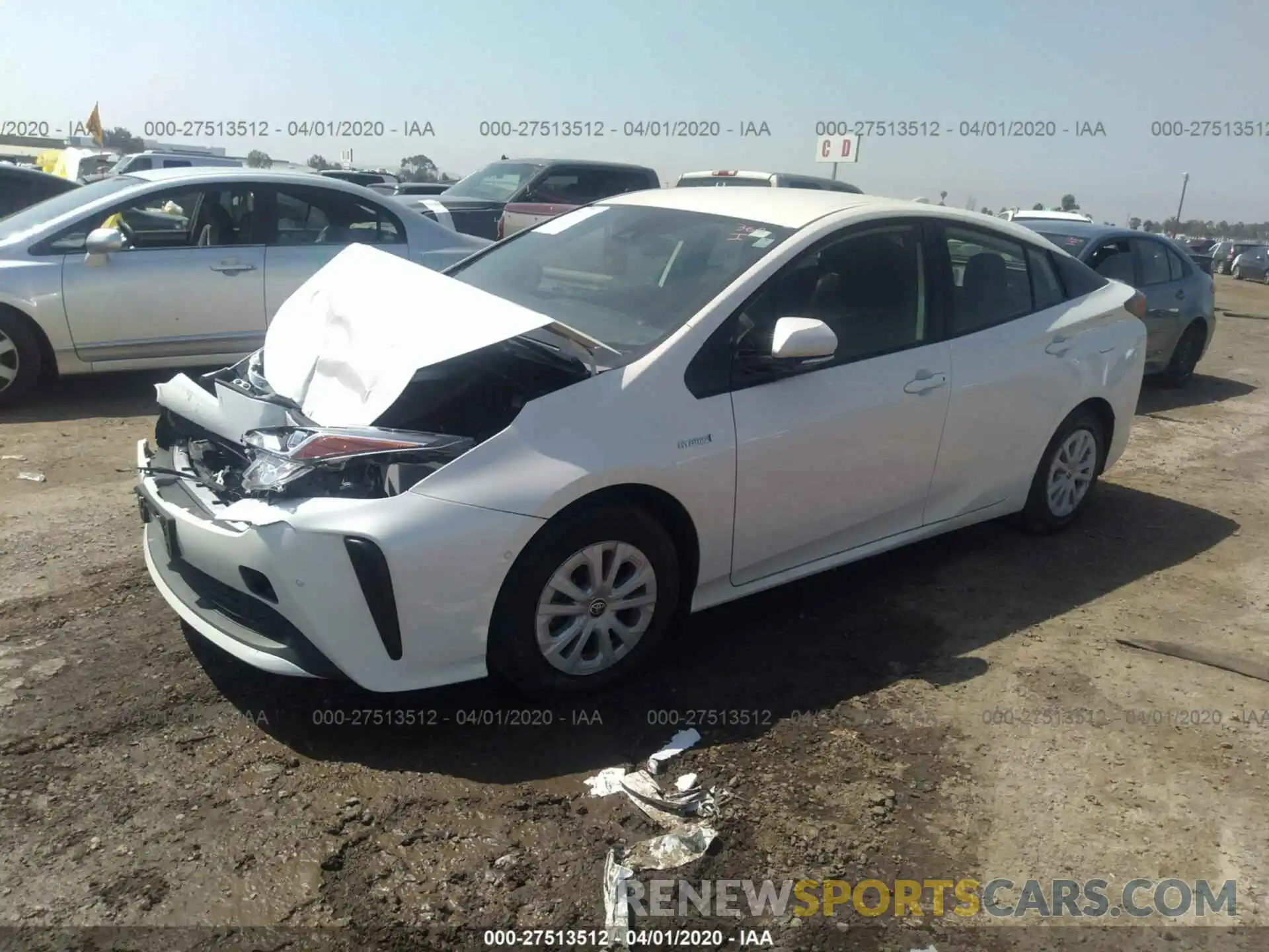 2 Photograph of a damaged car JTDKARFU4K3094177 TOYOTA PRIUS 2019