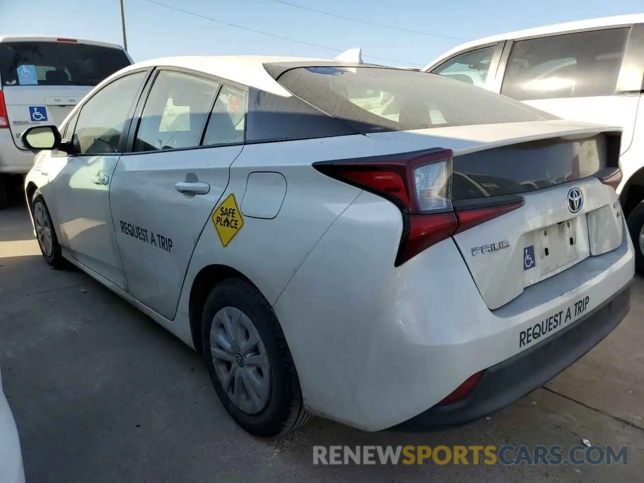 2 Photograph of a damaged car JTDKARFU4K3097029 TOYOTA PRIUS 2019