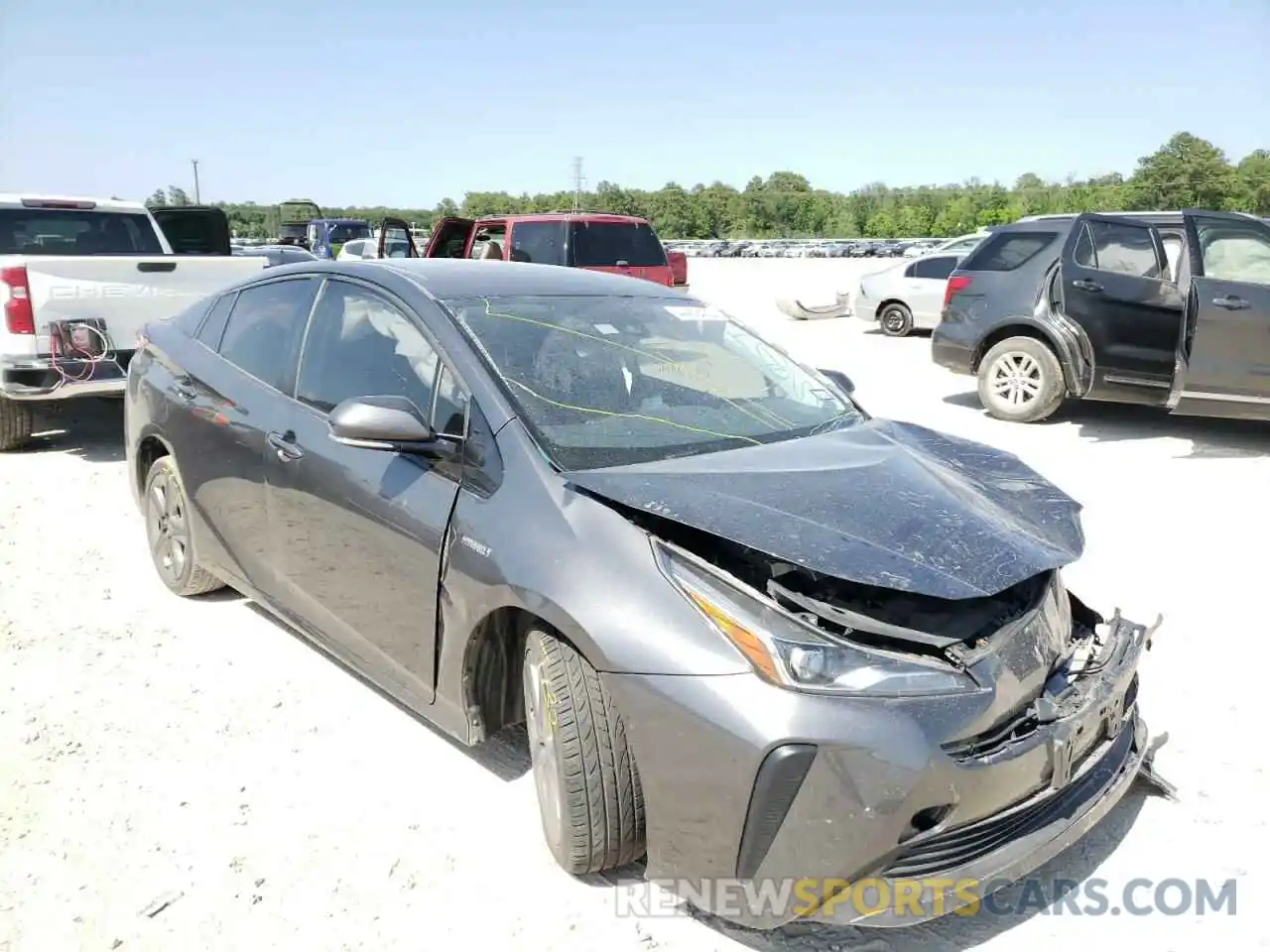 1 Photograph of a damaged car JTDKARFU5K3069188 TOYOTA PRIUS 2019