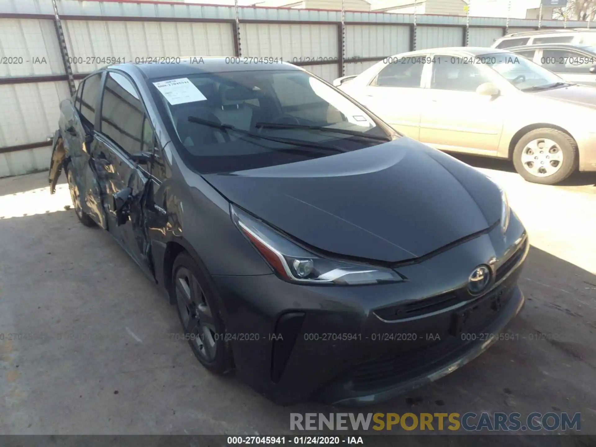 1 Photograph of a damaged car JTDKARFU5K3069207 TOYOTA PRIUS 2019