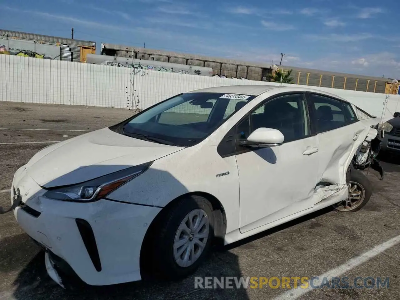 1 Photograph of a damaged car JTDKARFU5K3071135 TOYOTA PRIUS 2019