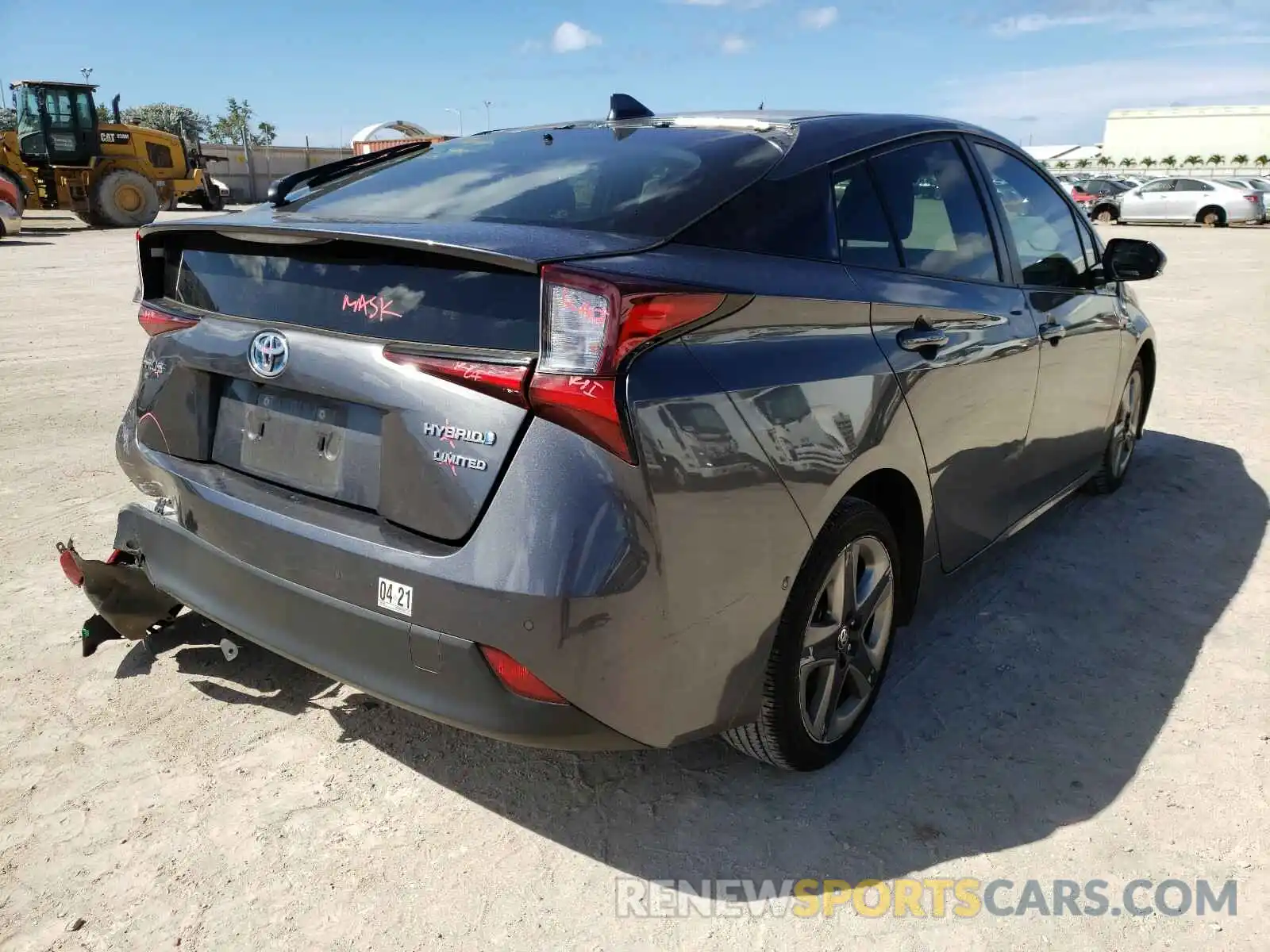 4 Photograph of a damaged car JTDKARFU5K3071877 TOYOTA PRIUS 2019