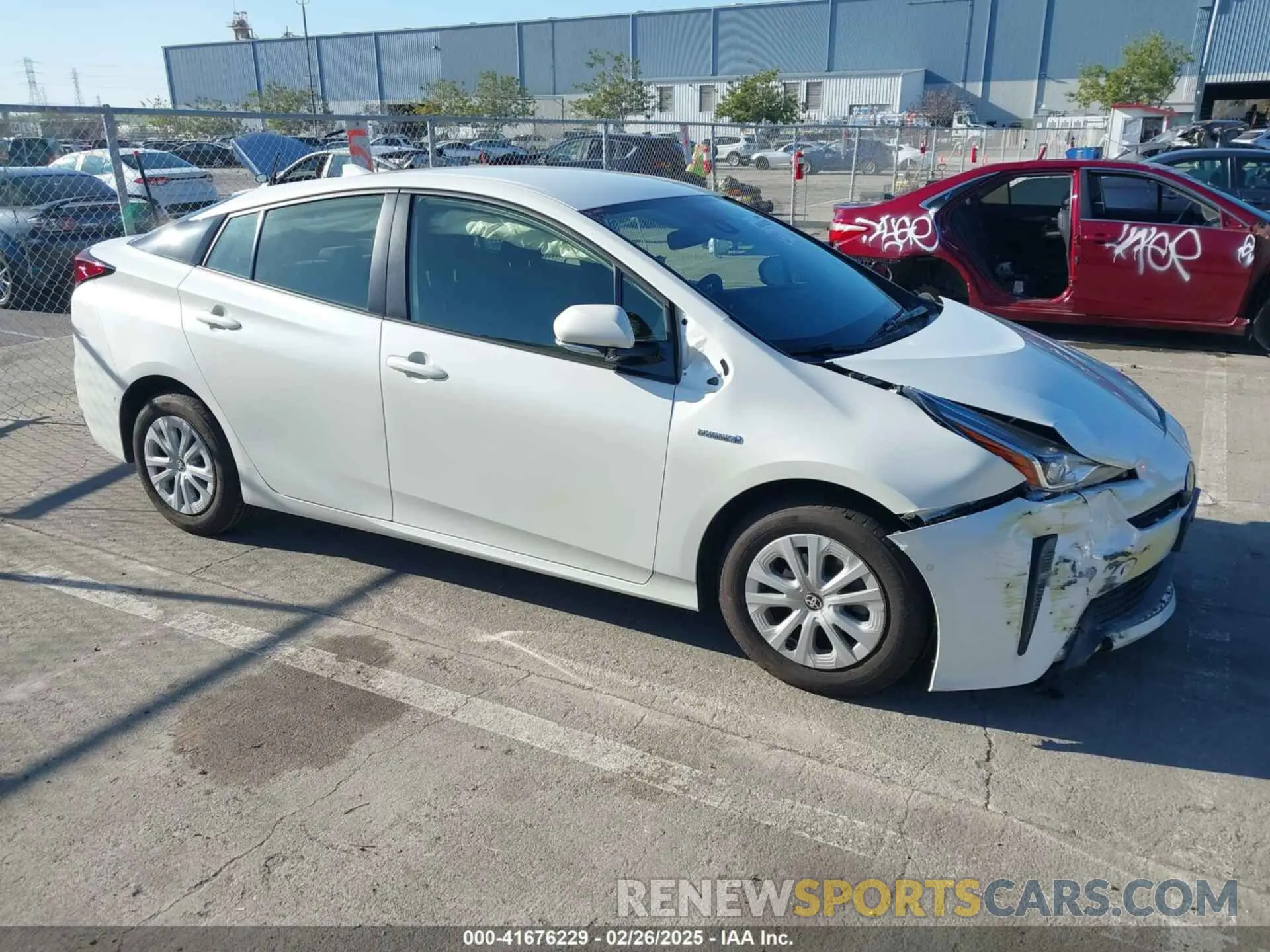 1 Photograph of a damaged car JTDKARFU5K3074181 TOYOTA PRIUS 2019