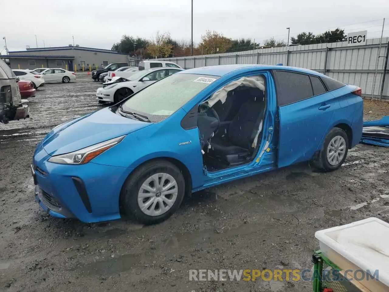 1 Photograph of a damaged car JTDKARFU5K3075198 TOYOTA PRIUS 2019