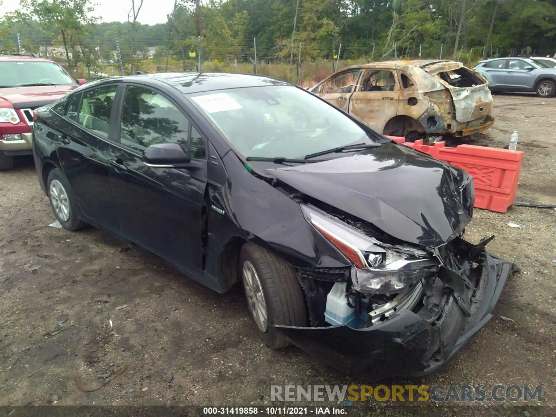 1 Photograph of a damaged car JTDKARFU5K3076710 TOYOTA PRIUS 2019