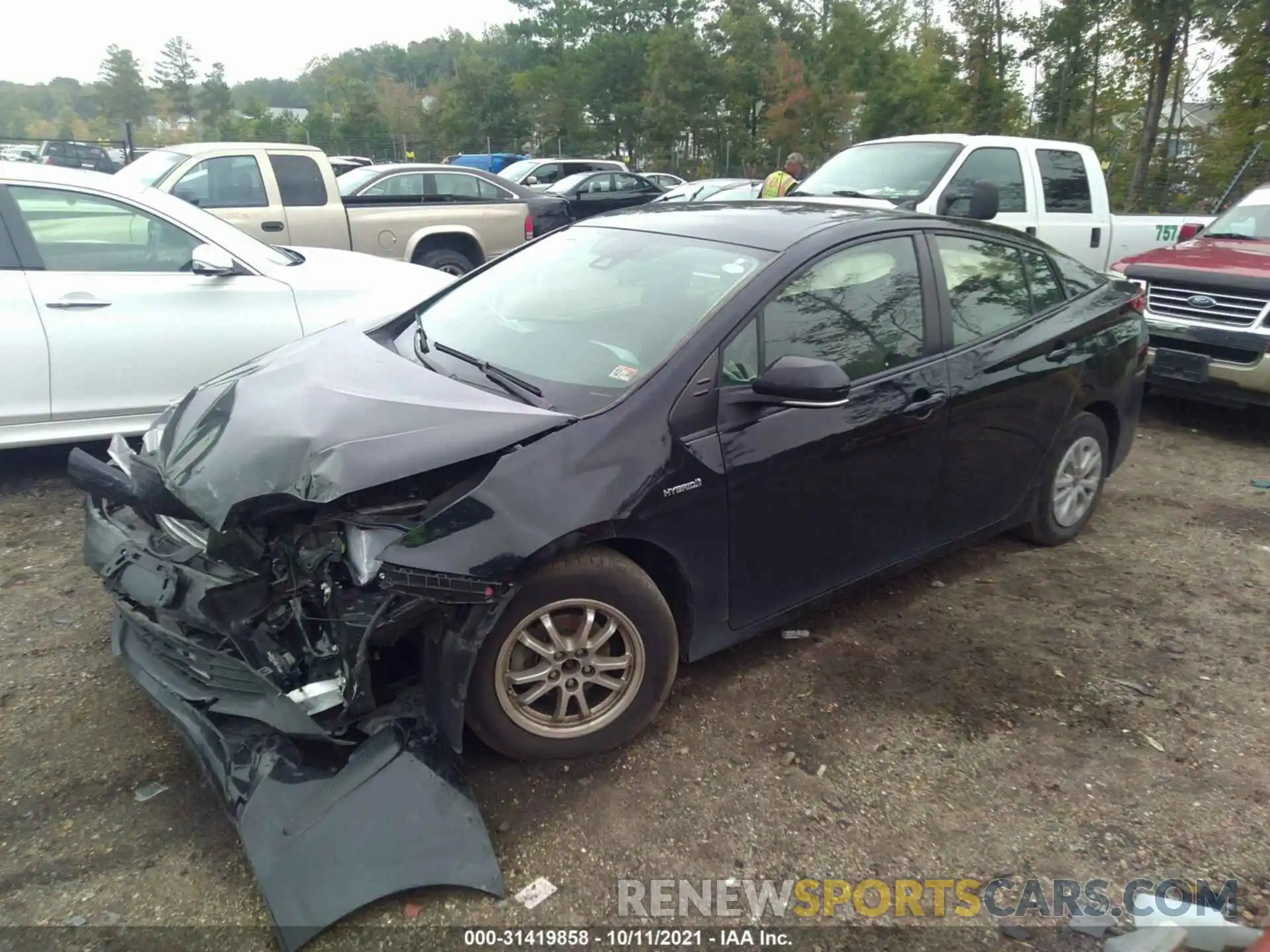 2 Photograph of a damaged car JTDKARFU5K3076710 TOYOTA PRIUS 2019