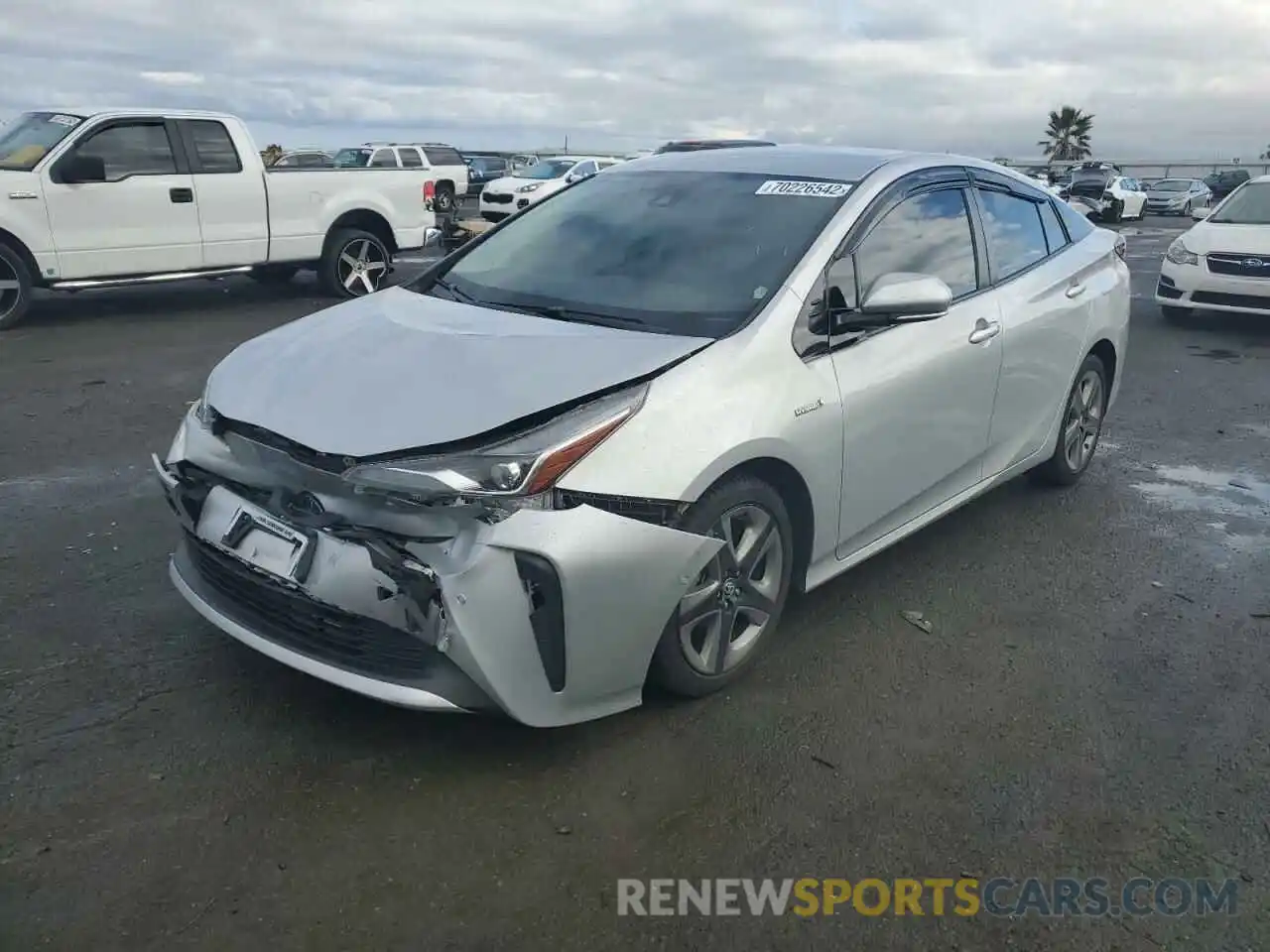 1 Photograph of a damaged car JTDKARFU5K3079865 TOYOTA PRIUS 2019