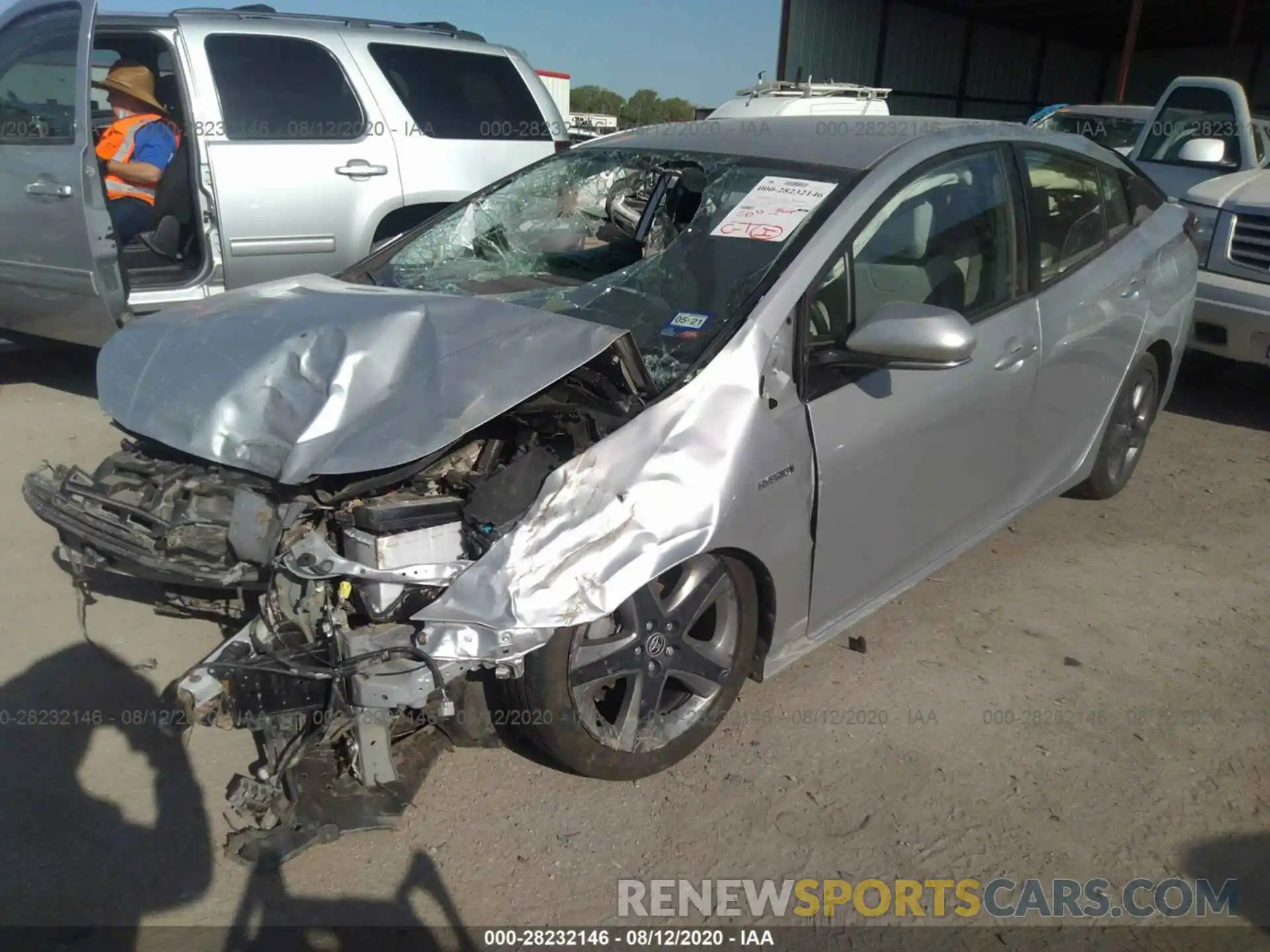 2 Photograph of a damaged car JTDKARFU5K3080272 TOYOTA PRIUS 2019