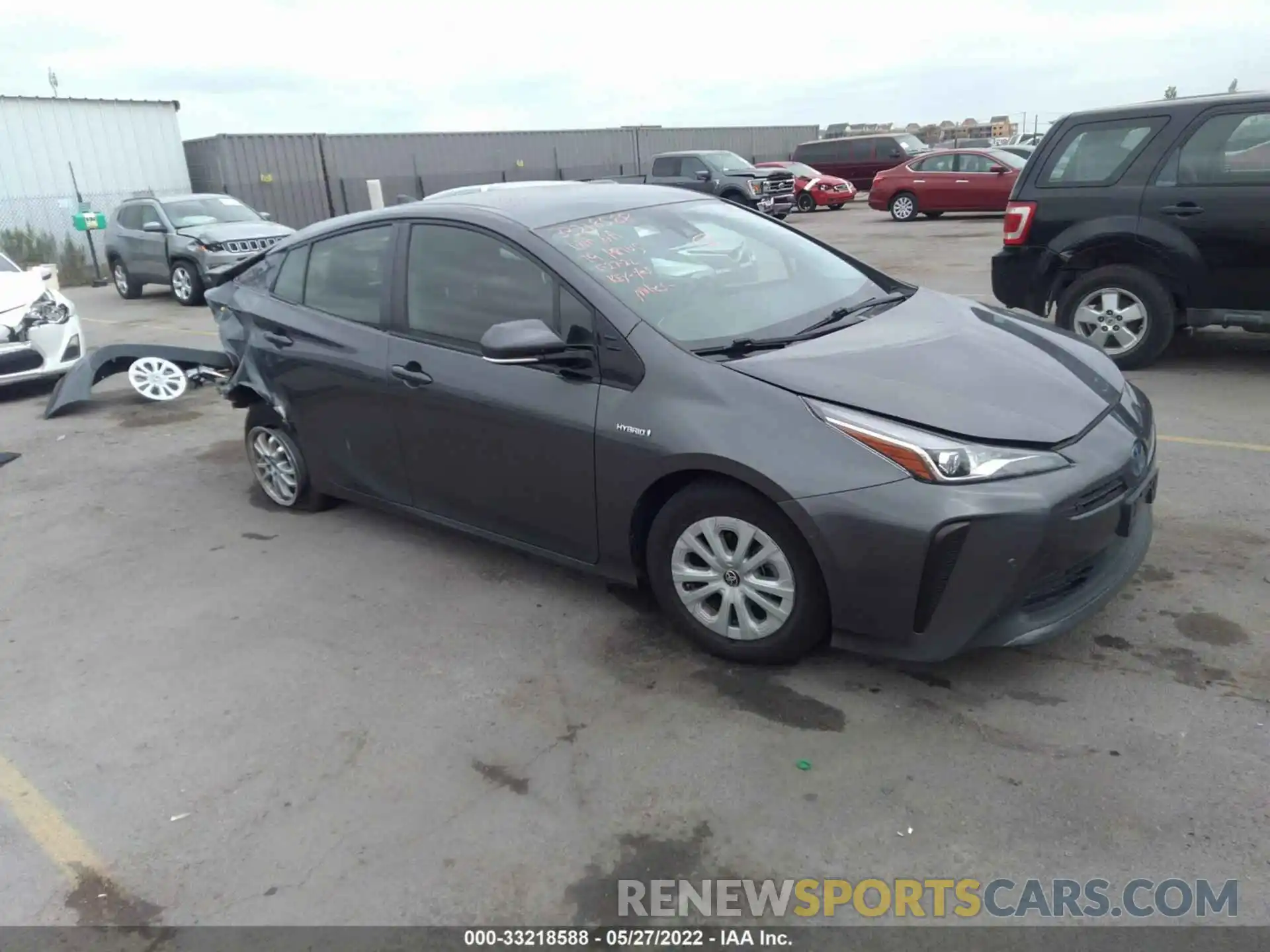 1 Photograph of a damaged car JTDKARFU5K3083804 TOYOTA PRIUS 2019