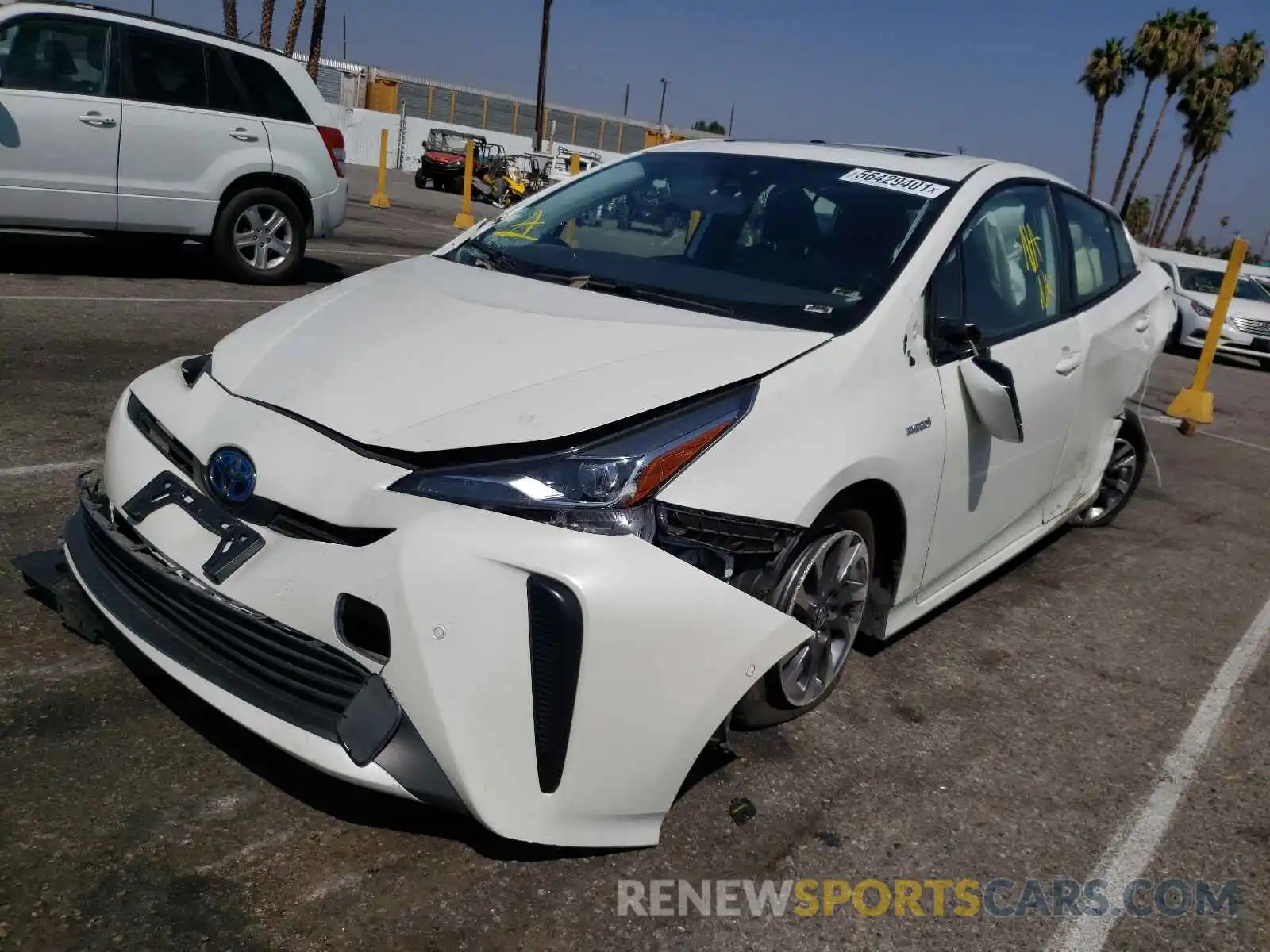 2 Photograph of a damaged car JTDKARFU5K3085567 TOYOTA PRIUS 2019