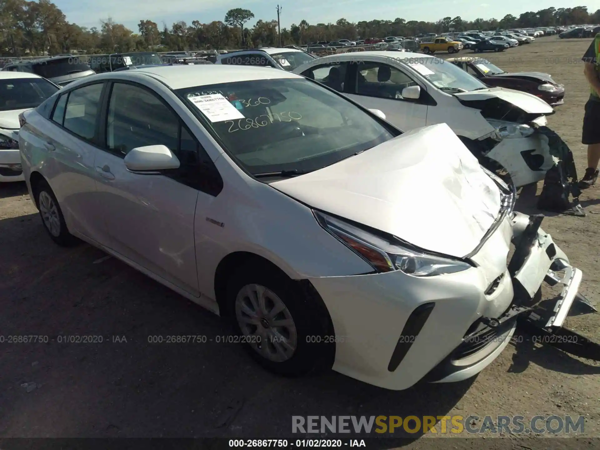 1 Photograph of a damaged car JTDKARFU5K3087531 TOYOTA PRIUS 2019