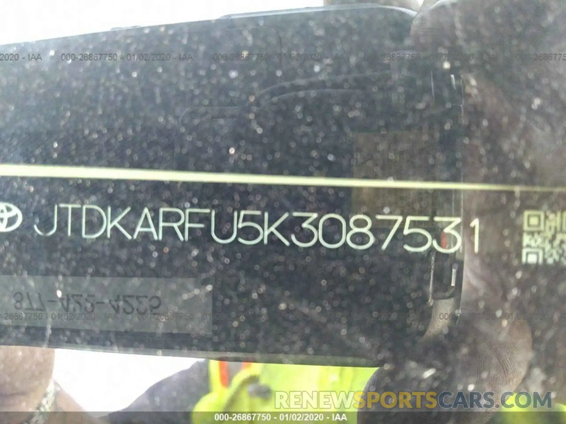 9 Photograph of a damaged car JTDKARFU5K3087531 TOYOTA PRIUS 2019