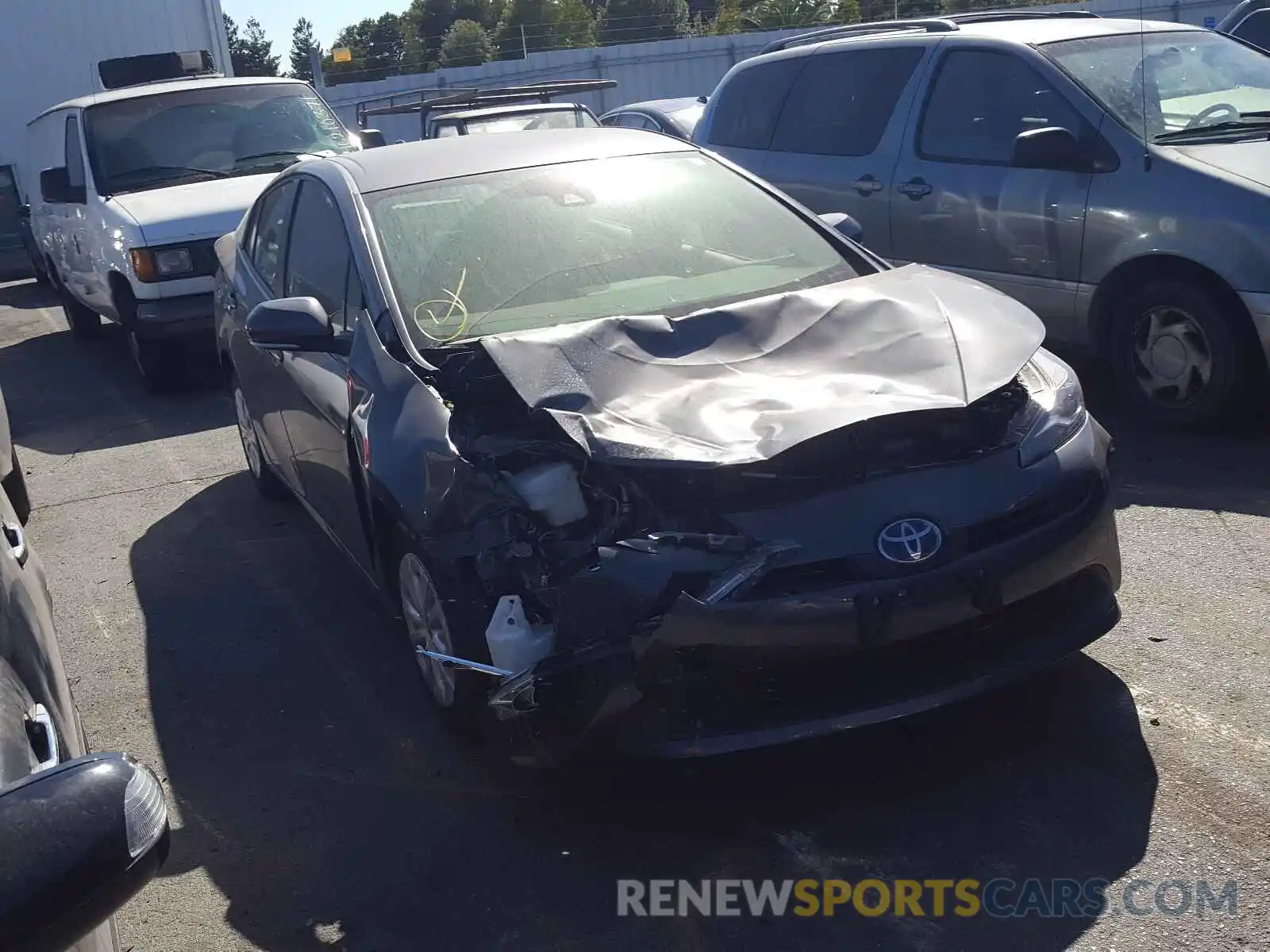 1 Photograph of a damaged car JTDKARFU5K3087996 TOYOTA PRIUS 2019