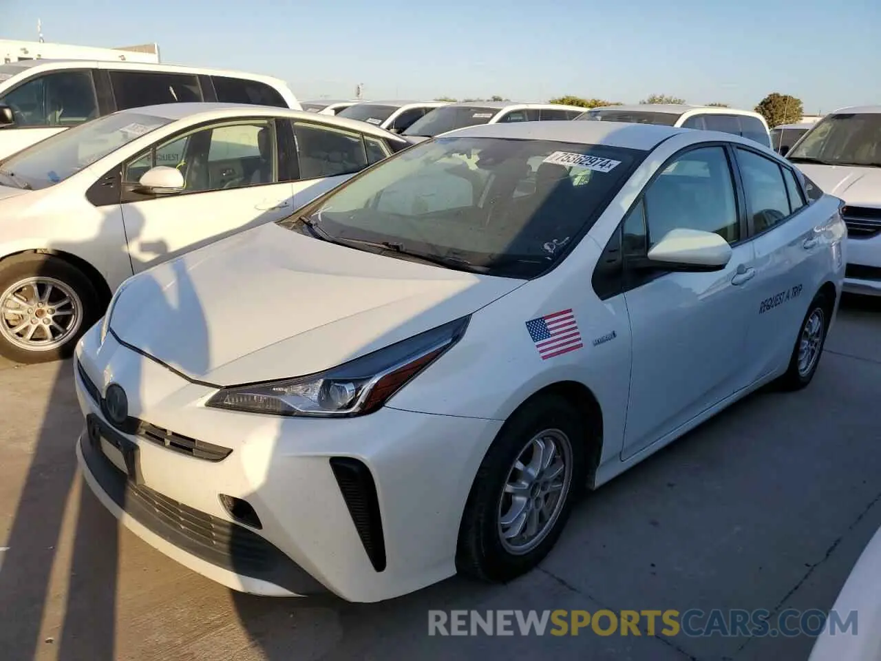 1 Photograph of a damaged car JTDKARFU5K3091210 TOYOTA PRIUS 2019