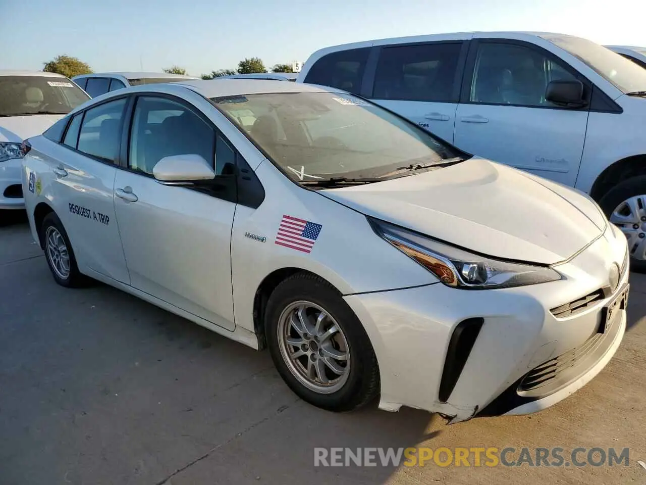 4 Photograph of a damaged car JTDKARFU5K3091210 TOYOTA PRIUS 2019