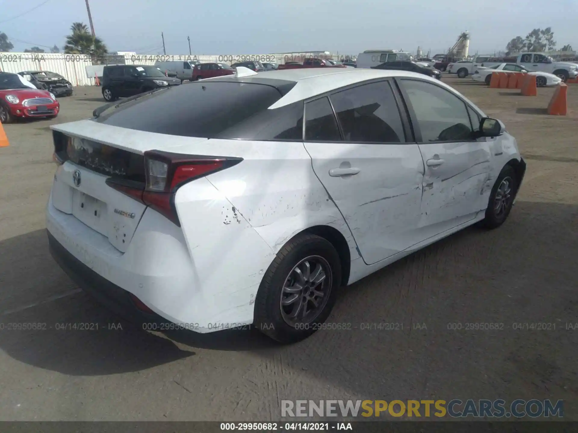 4 Photograph of a damaged car JTDKARFU6K3068616 TOYOTA PRIUS 2019