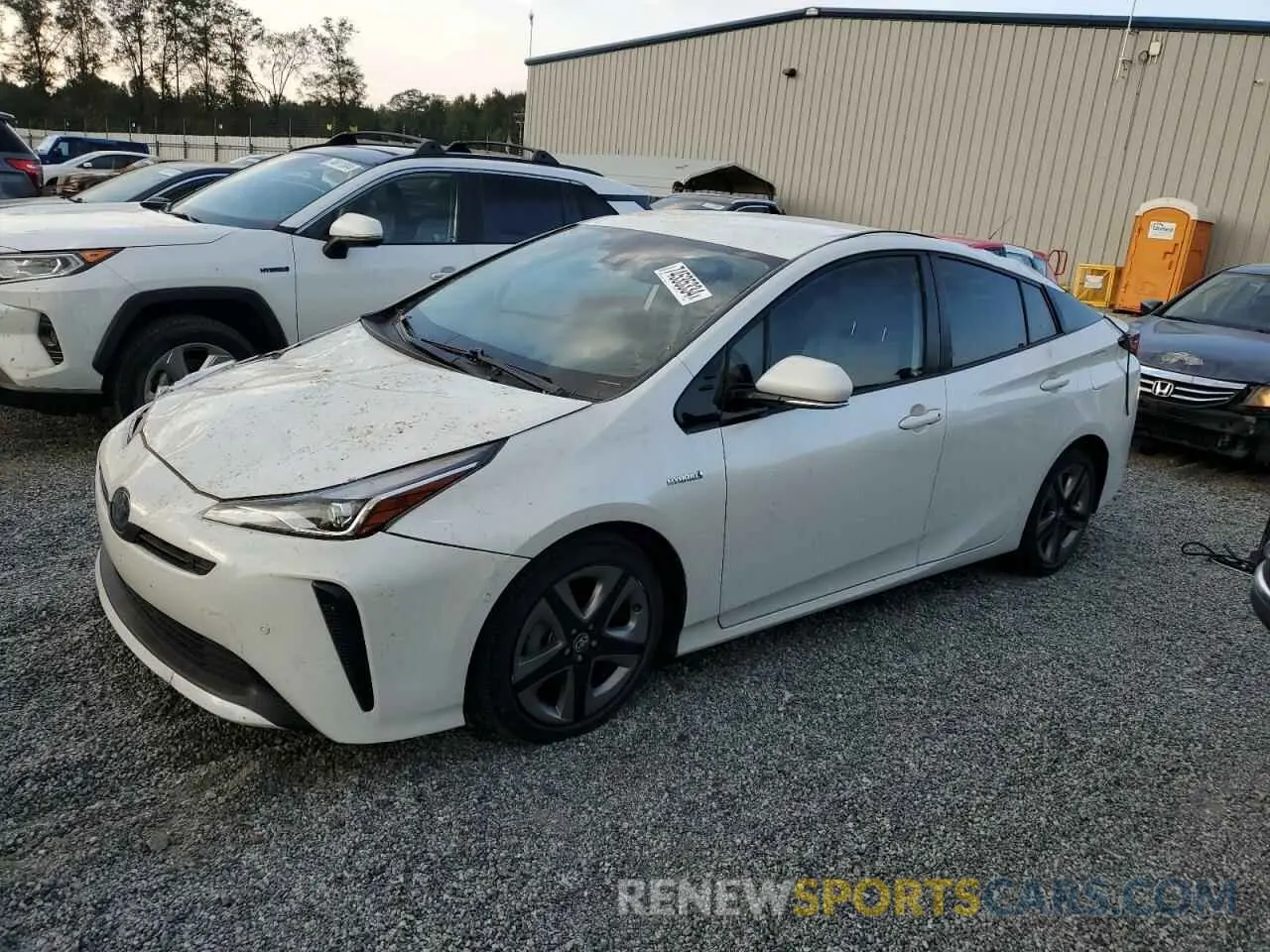 1 Photograph of a damaged car JTDKARFU6K3071337 TOYOTA PRIUS 2019