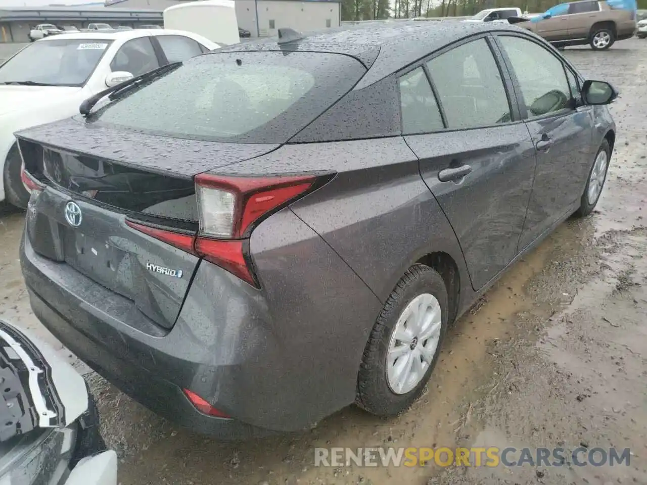 4 Photograph of a damaged car JTDKARFU6K3073203 TOYOTA PRIUS 2019