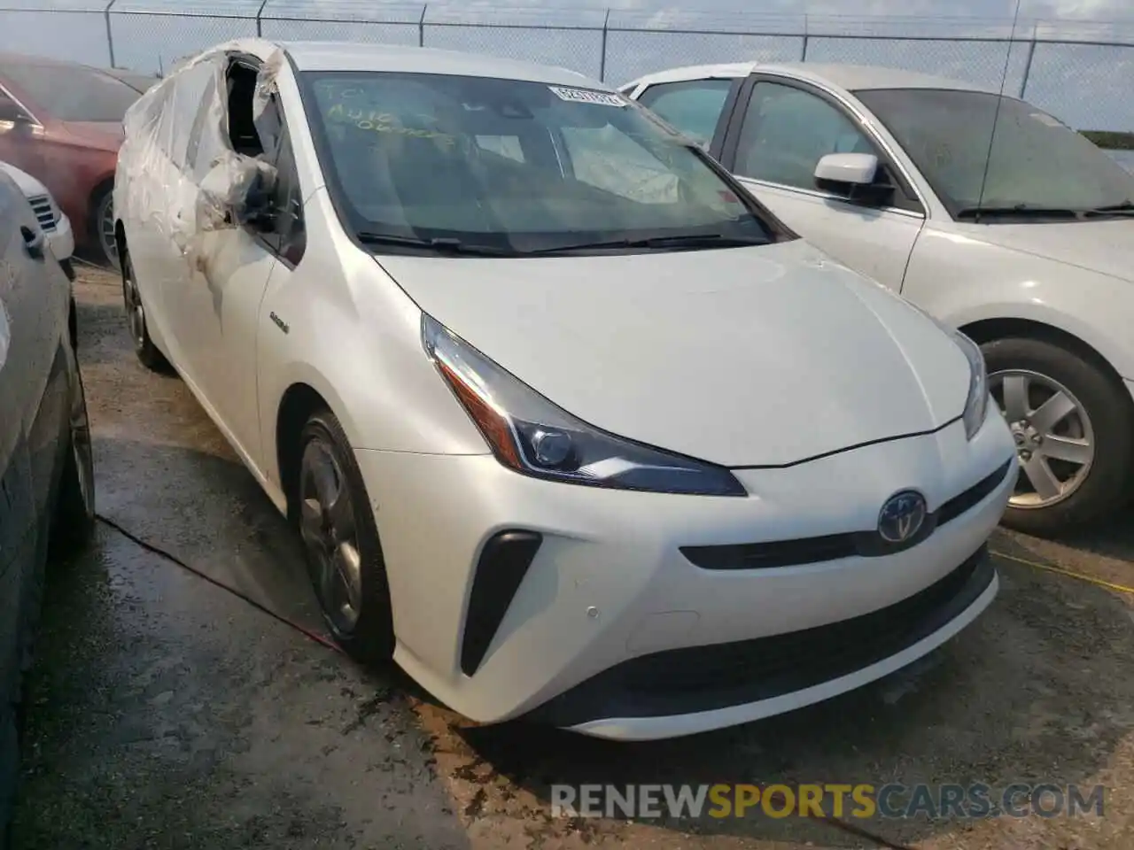 1 Photograph of a damaged car JTDKARFU6K3076408 TOYOTA PRIUS 2019