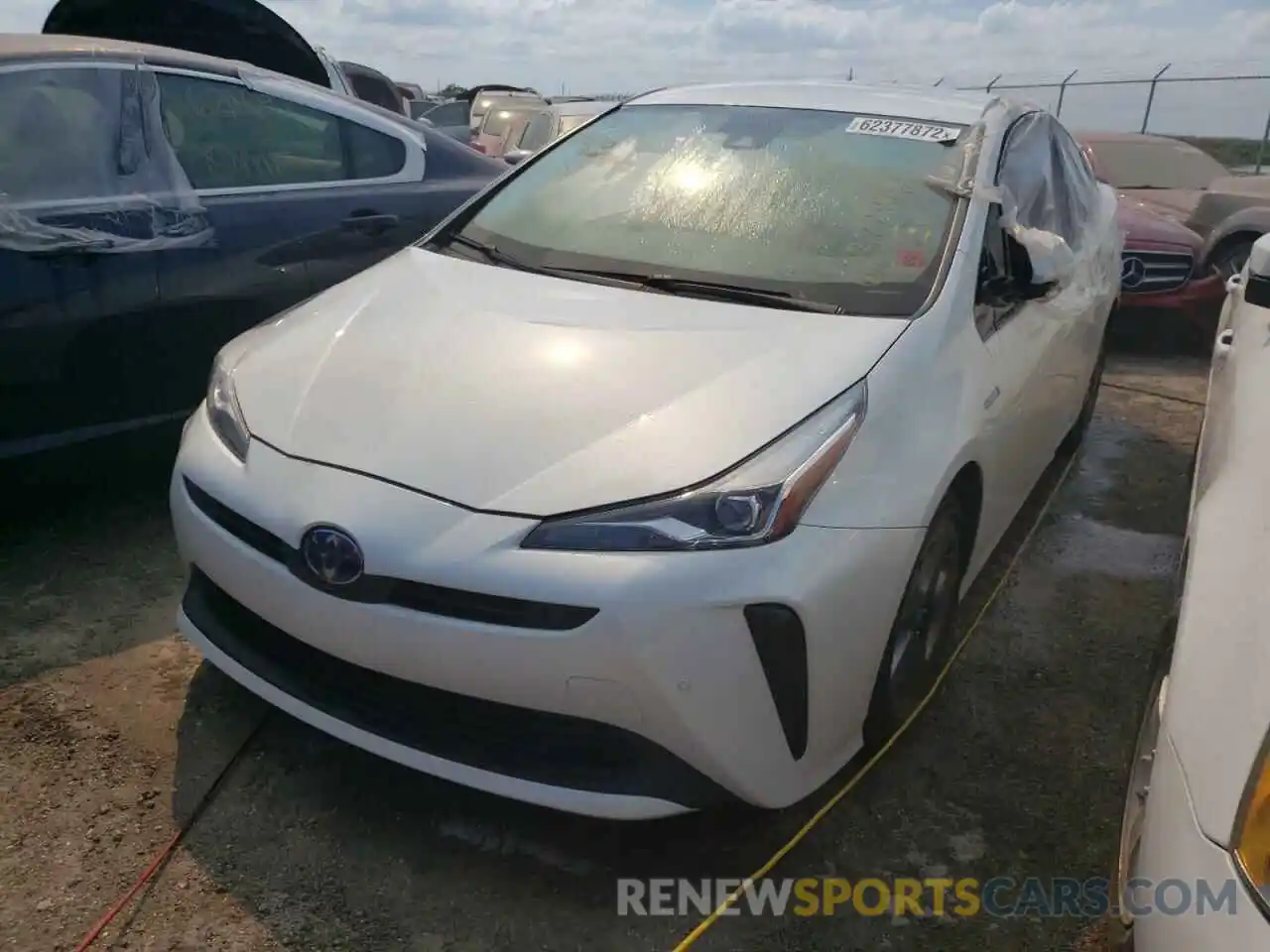 2 Photograph of a damaged car JTDKARFU6K3076408 TOYOTA PRIUS 2019