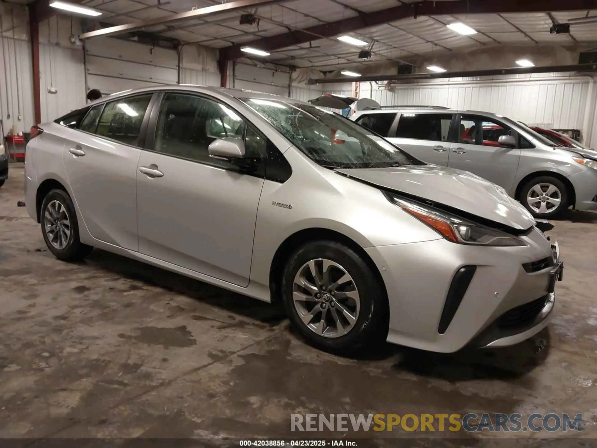1 Photograph of a damaged car JTDKARFU6K3081608 TOYOTA PRIUS 2019
