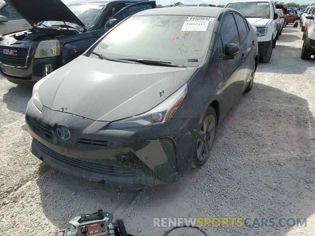 2 Photograph of a damaged car JTDKARFU6K3083567 TOYOTA PRIUS 2019