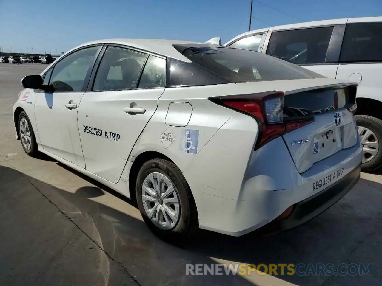 2 Photograph of a damaged car JTDKARFU6K3089143 TOYOTA PRIUS 2019