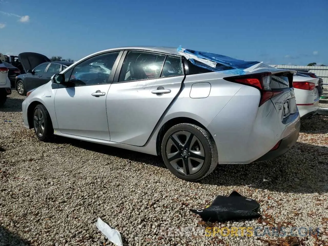 2 Photograph of a damaged car JTDKARFU6K3093306 TOYOTA PRIUS 2019