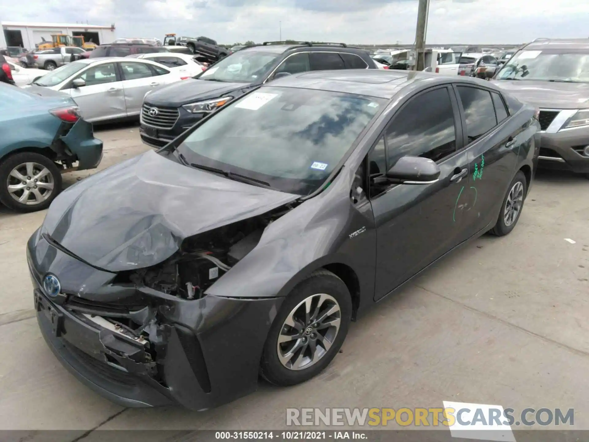 2 Photograph of a damaged car JTDKARFU6K3093791 TOYOTA PRIUS 2019