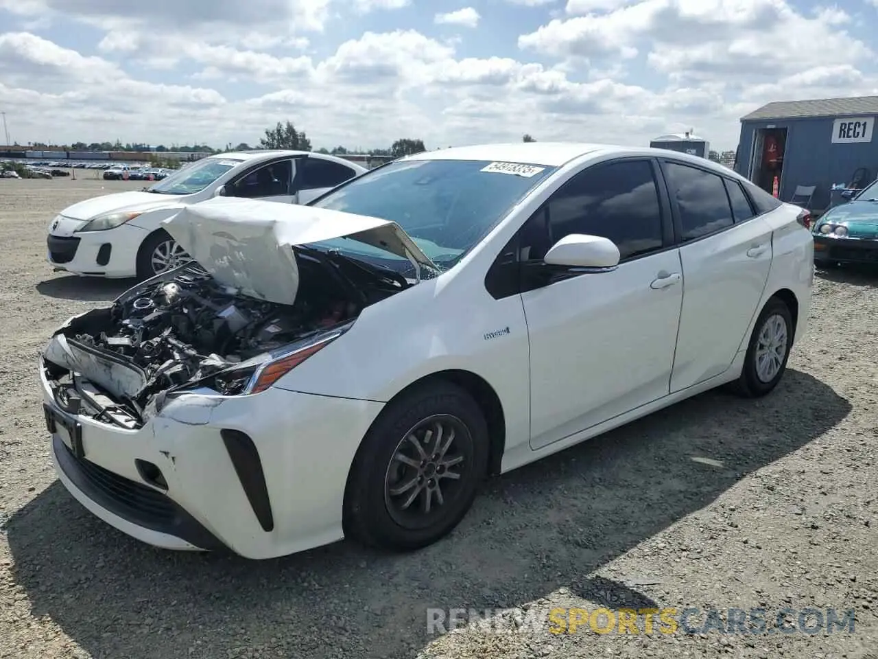 1 Photograph of a damaged car JTDKARFU6K3094990 TOYOTA PRIUS 2019