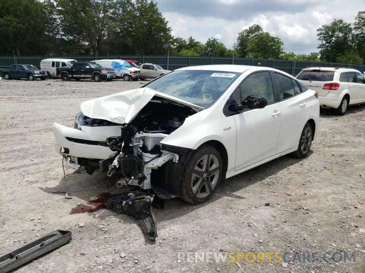 2 Photograph of a damaged car JTDKARFU6K3095038 TOYOTA PRIUS 2019