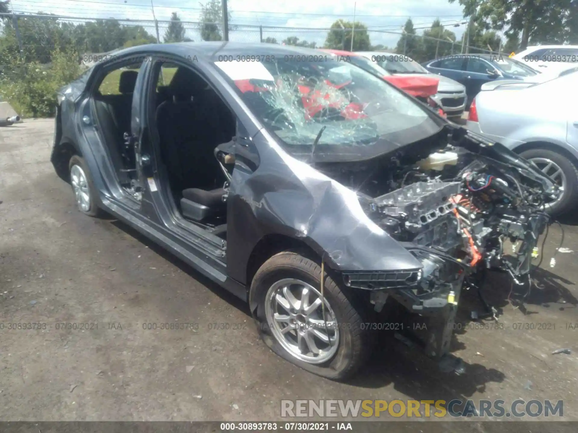 1 Photograph of a damaged car JTDKARFU7K3073548 TOYOTA PRIUS 2019