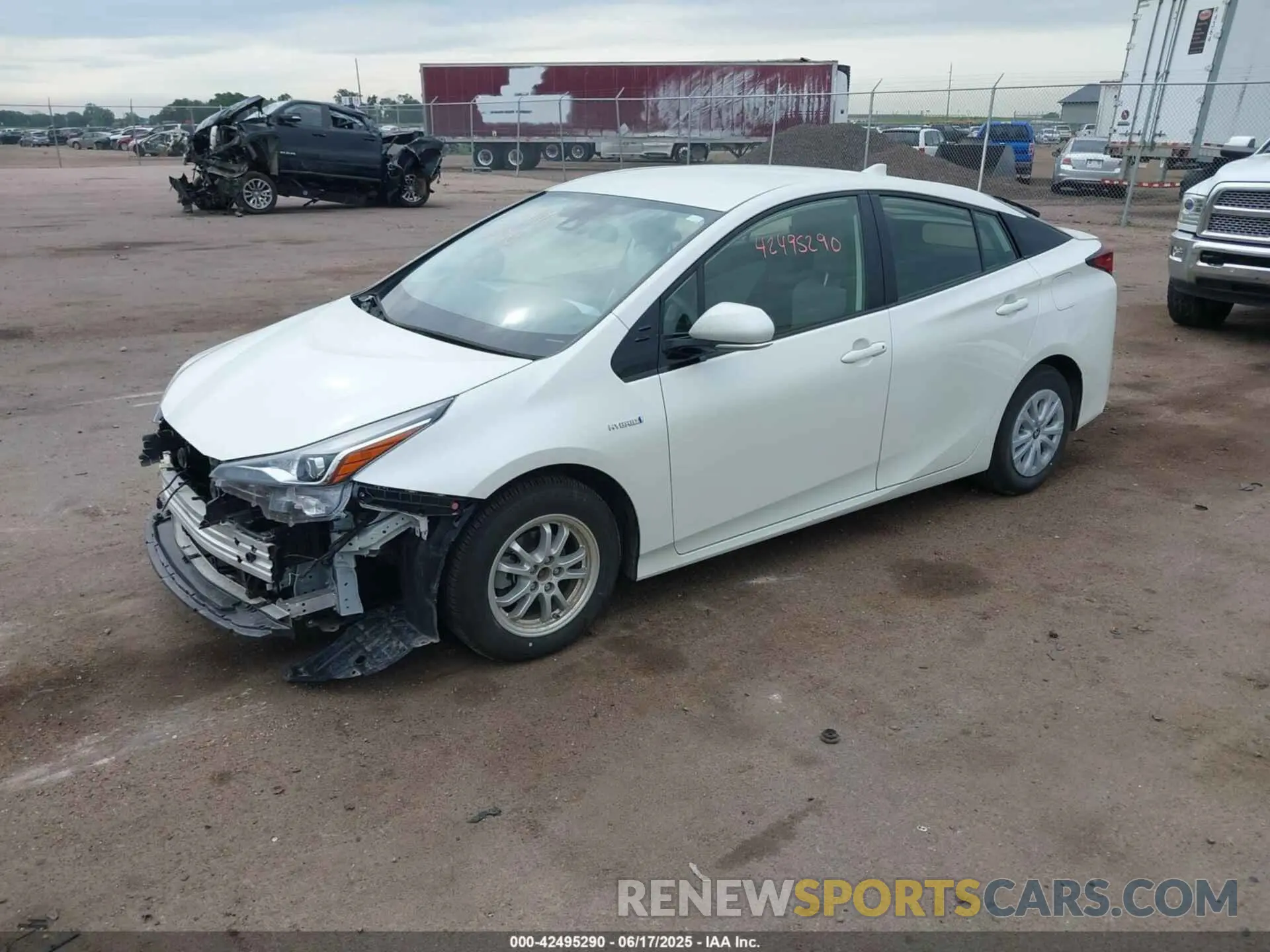 2 Photograph of a damaged car JTDKARFU7K3079057 TOYOTA PRIUS 2019