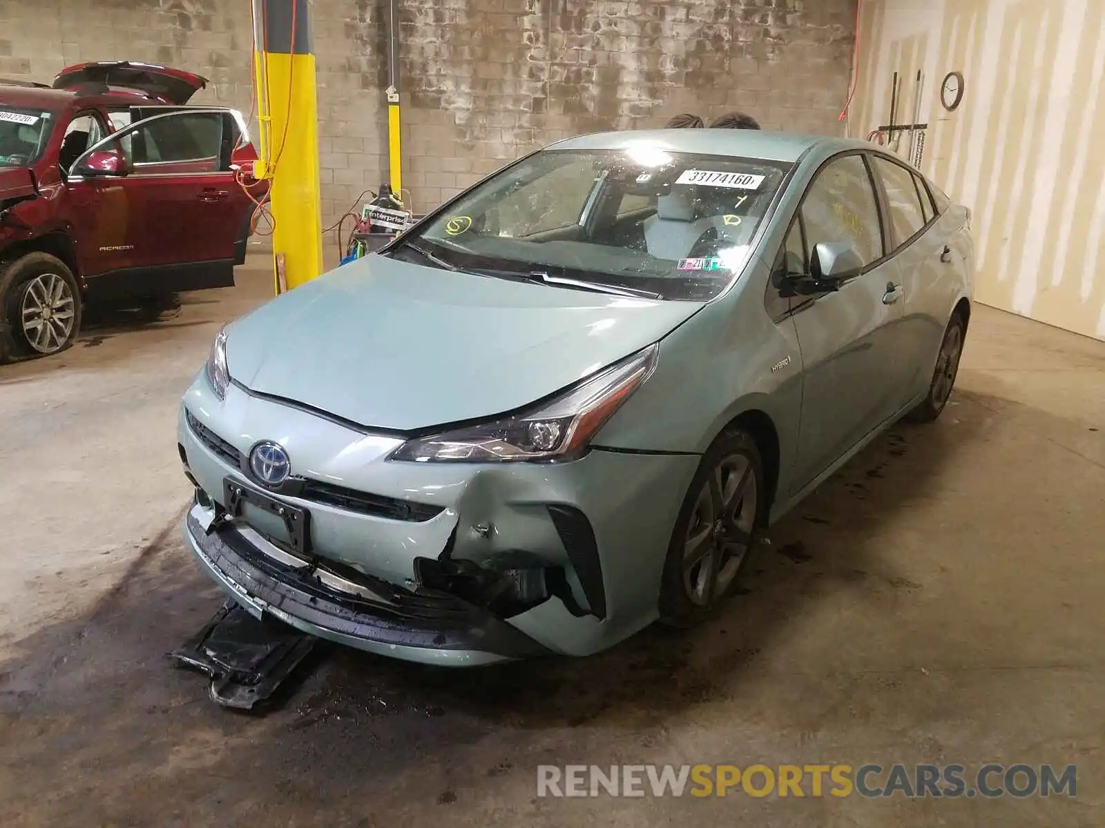 2 Photograph of a damaged car JTDKARFU7K3079351 TOYOTA PRIUS 2019