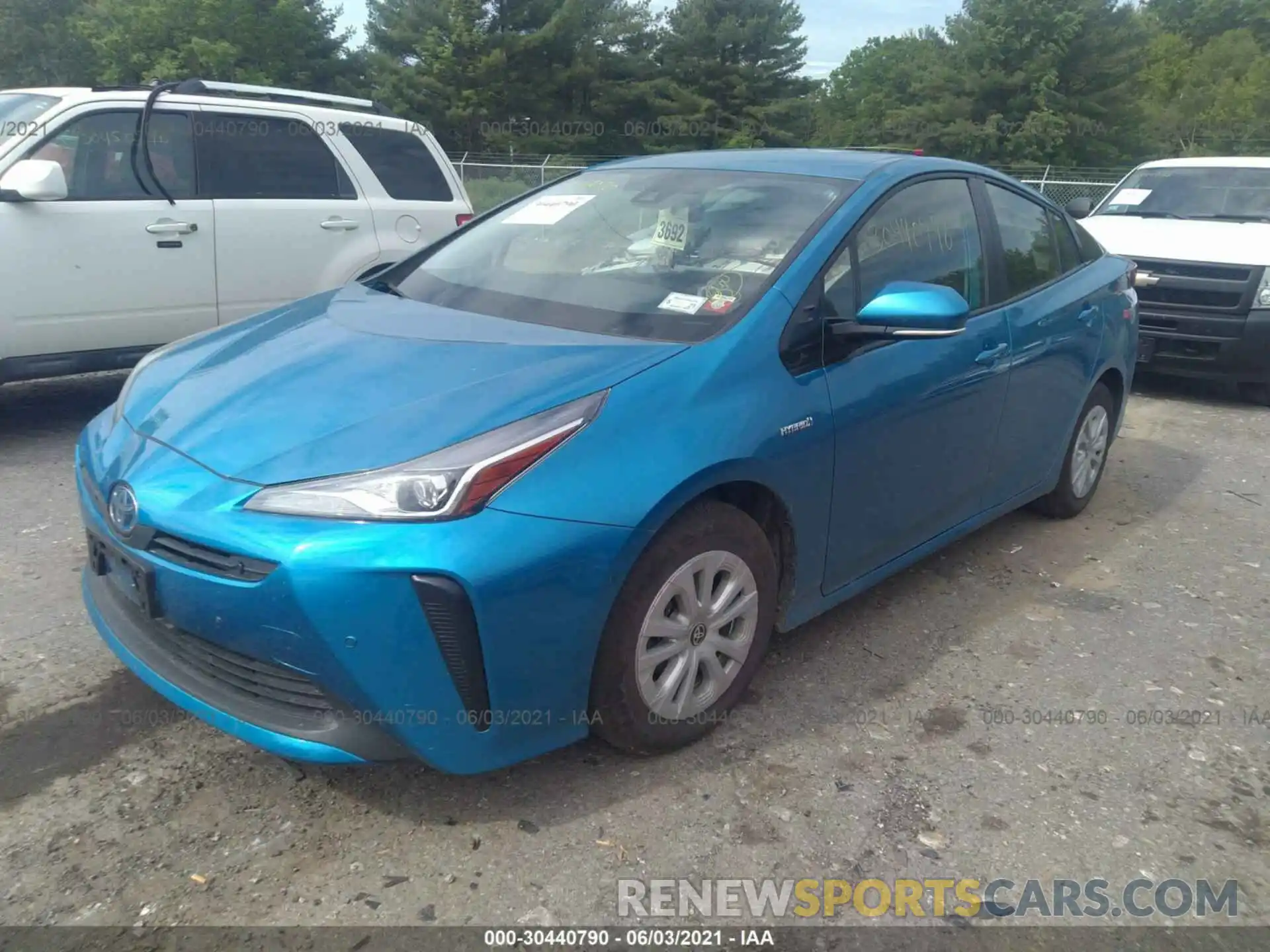 2 Photograph of a damaged car JTDKARFU7K3080953 TOYOTA PRIUS 2019