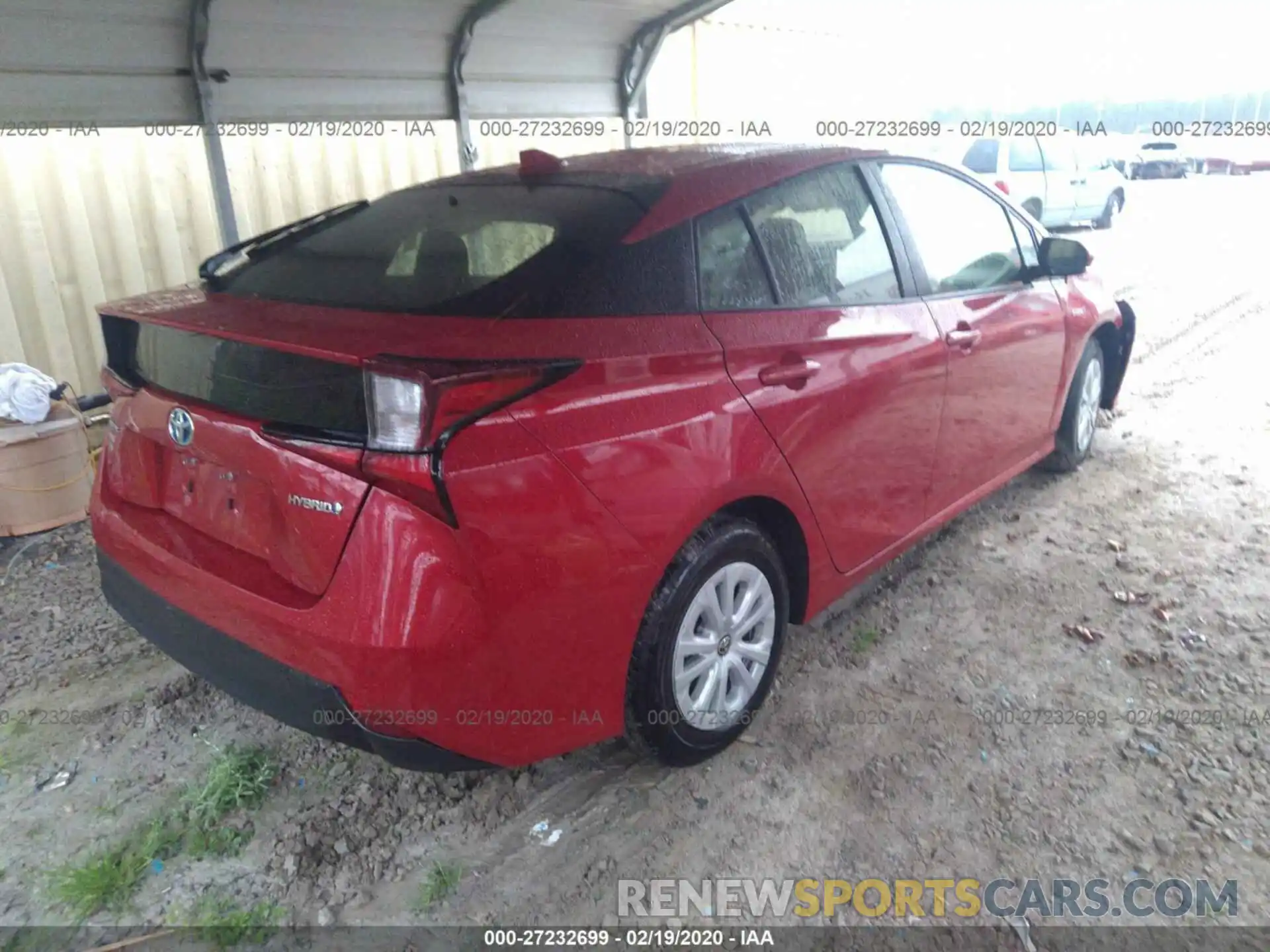 4 Photograph of a damaged car JTDKARFU7K3084291 TOYOTA PRIUS 2019