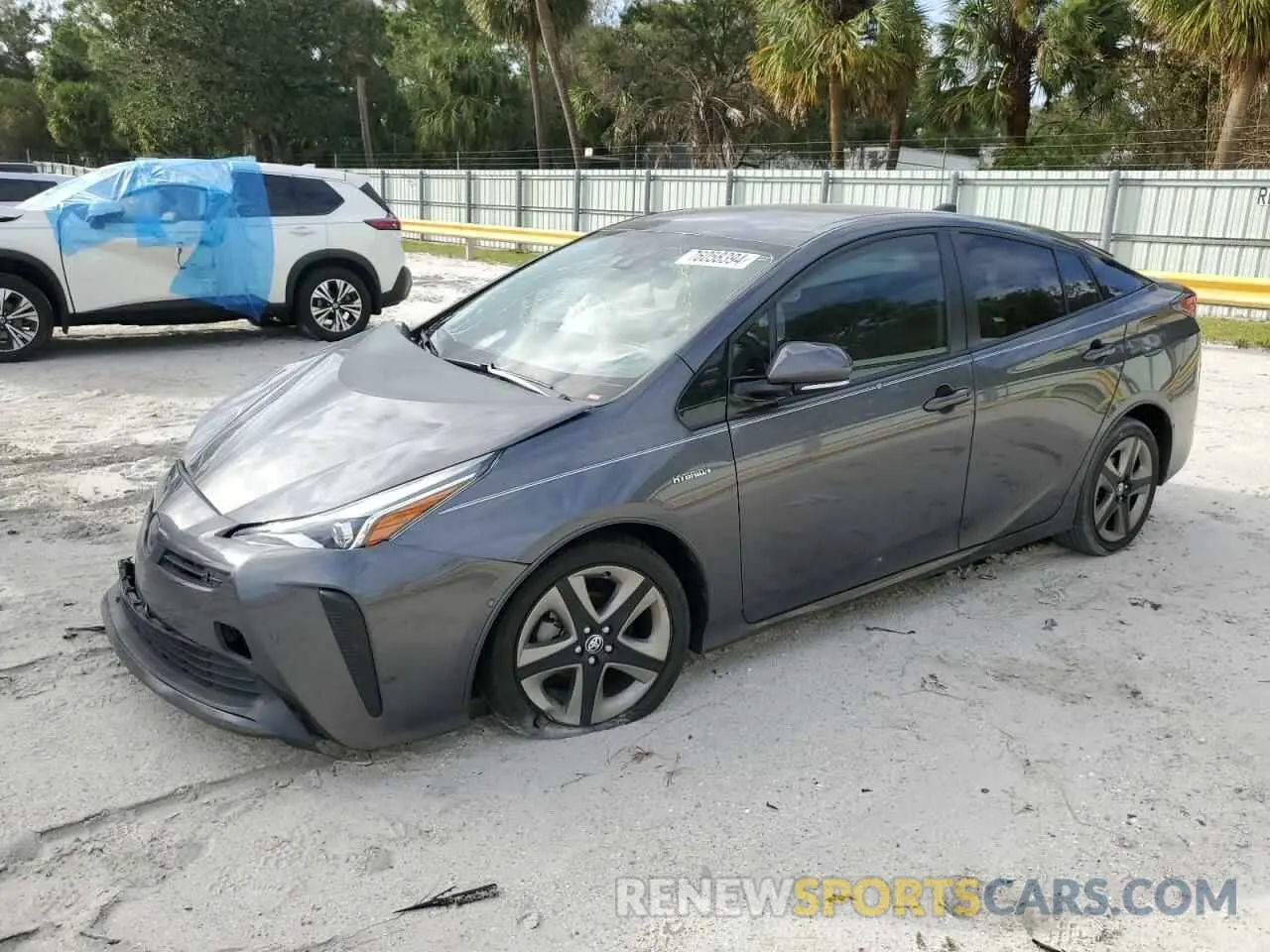 1 Photograph of a damaged car JTDKARFU7K3087515 TOYOTA PRIUS 2019