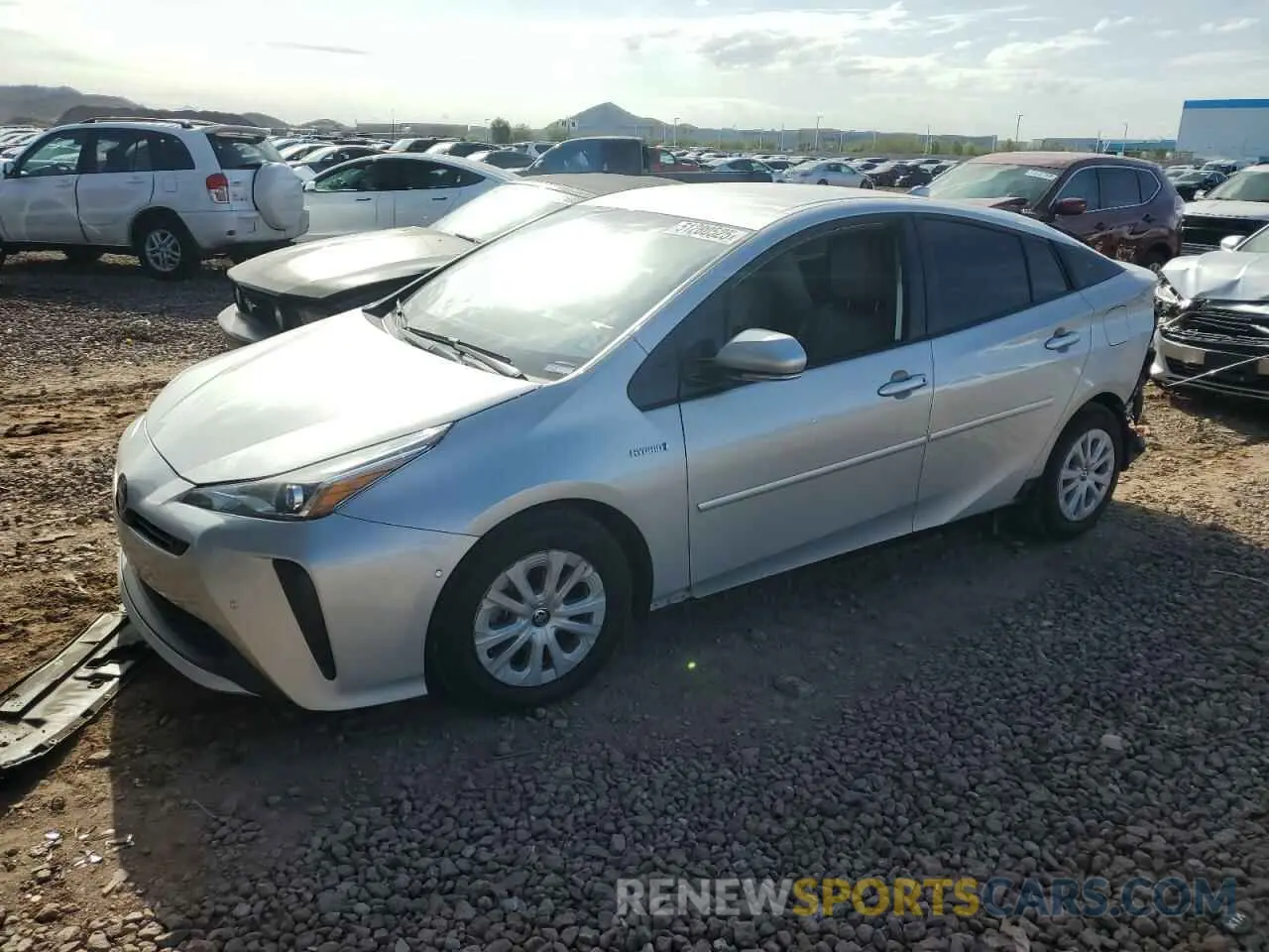1 Photograph of a damaged car JTDKARFU7K3087904 TOYOTA PRIUS 2019