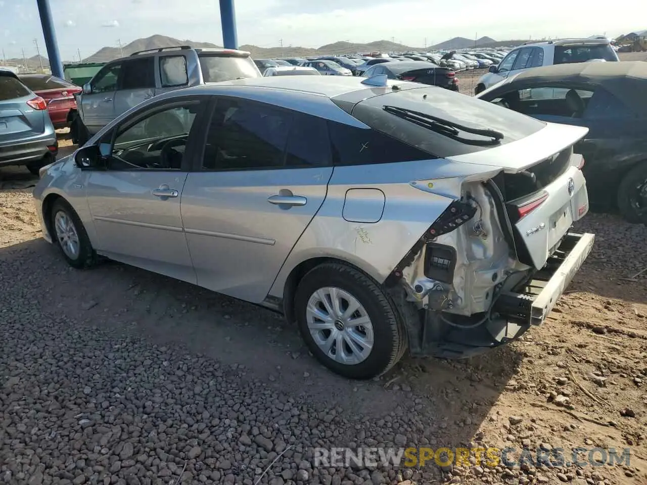 2 Photograph of a damaged car JTDKARFU7K3087904 TOYOTA PRIUS 2019