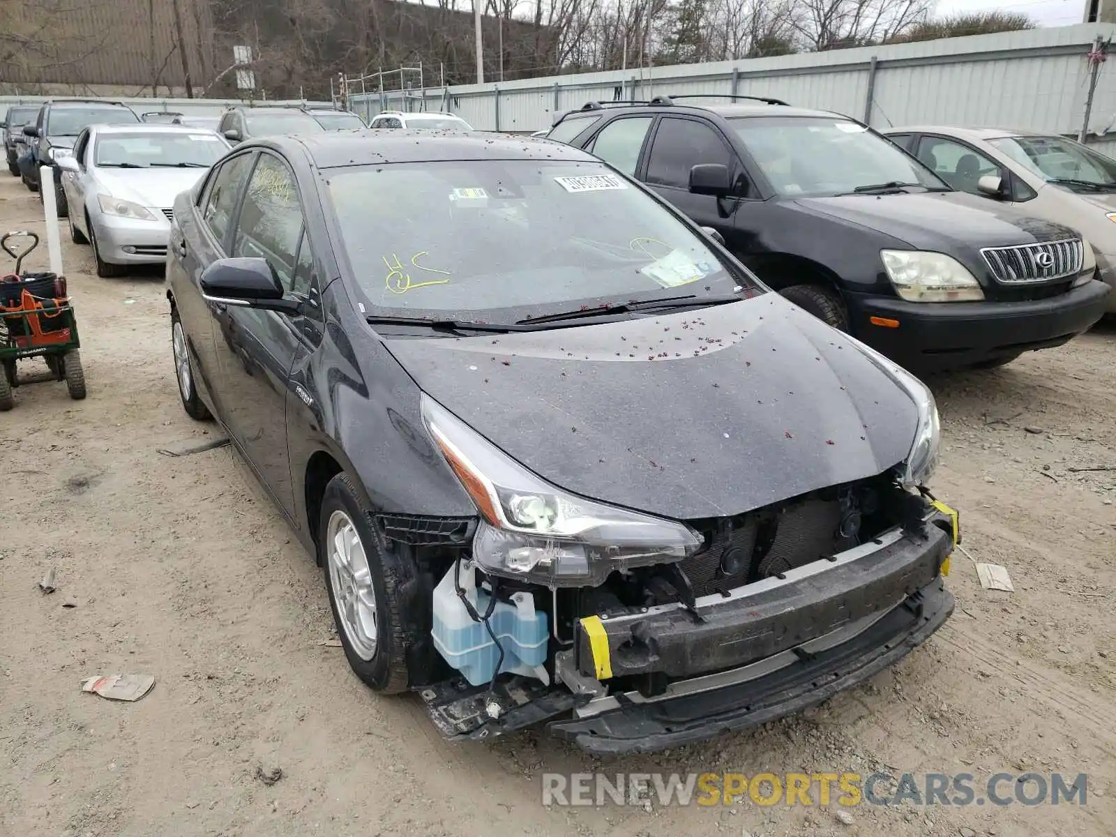 1 Photograph of a damaged car JTDKARFU7K3088163 TOYOTA PRIUS 2019