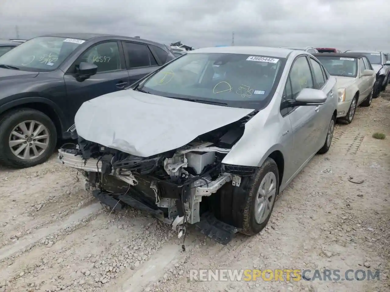 2 Photograph of a damaged car JTDKARFU7K3091905 TOYOTA PRIUS 2019