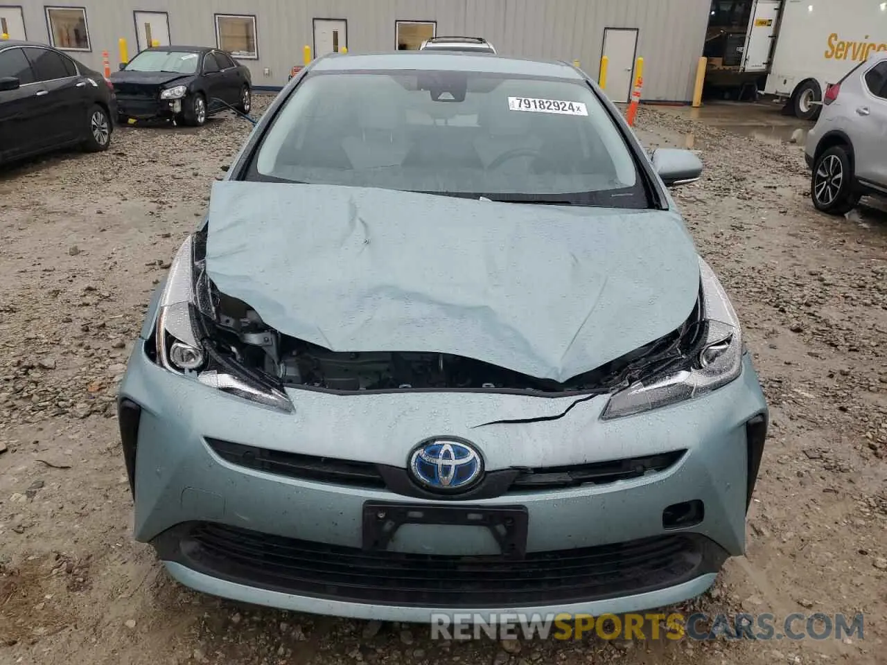 5 Photograph of a damaged car JTDKARFU7K3096957 TOYOTA PRIUS 2019