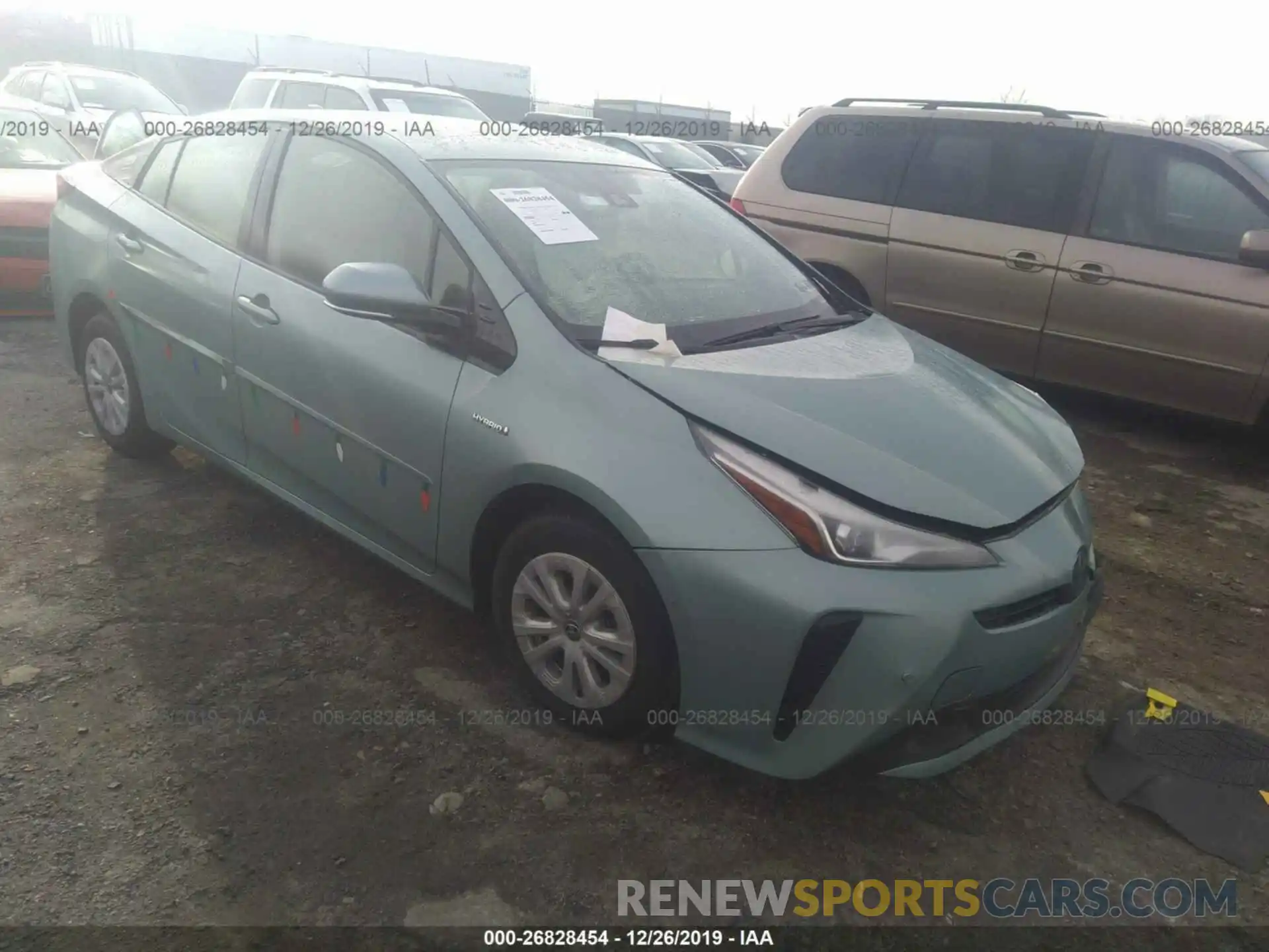 1 Photograph of a damaged car JTDKARFU7K3097347 TOYOTA PRIUS 2019