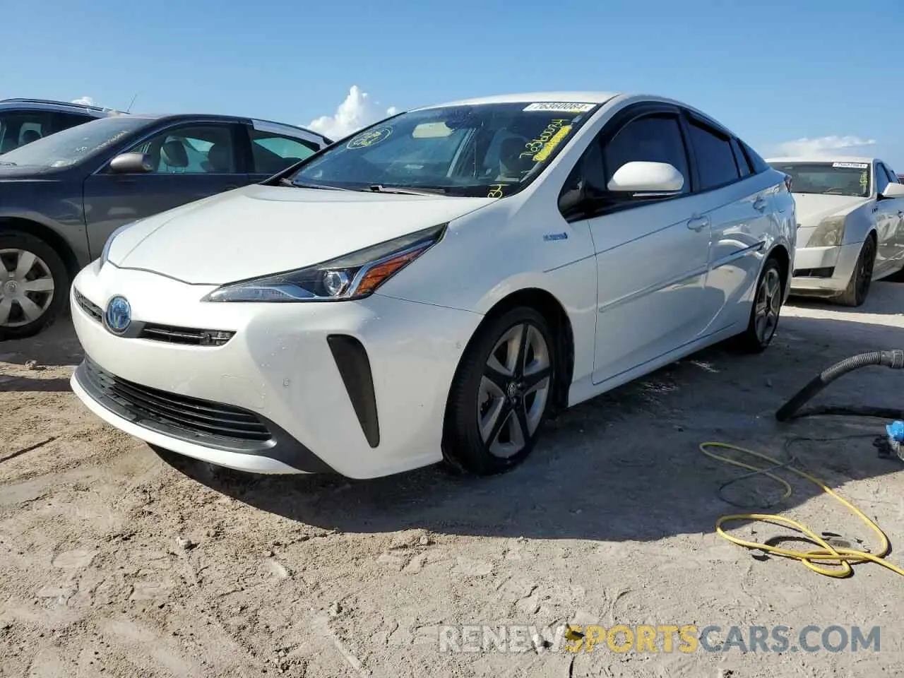1 Photograph of a damaged car JTDKARFU8K3070416 TOYOTA PRIUS 2019