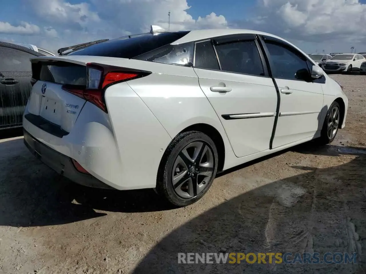 3 Photograph of a damaged car JTDKARFU8K3070416 TOYOTA PRIUS 2019